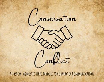 Conversation and Conflict logo featuring two hands shaking over a deal.